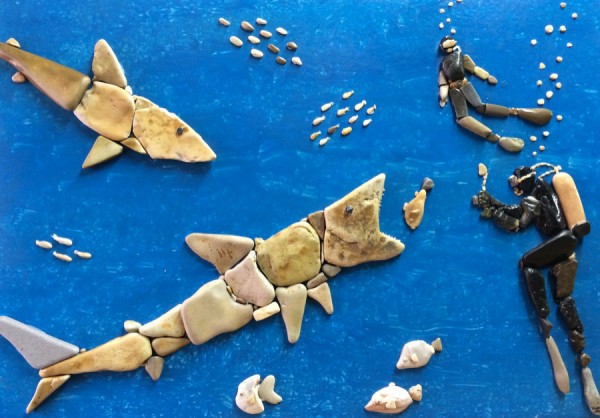 Creative art from stones find on the beach by Stefano Furlani