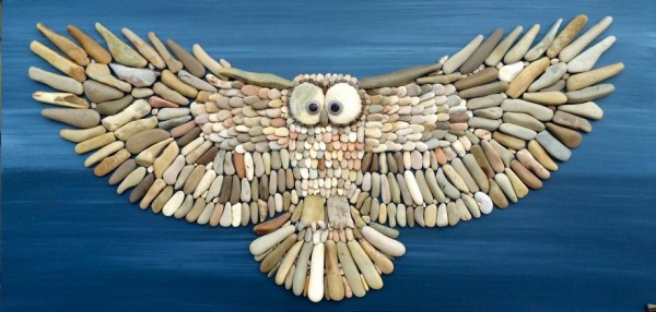 Creative art from stones find on the beach by Stefano Furlani