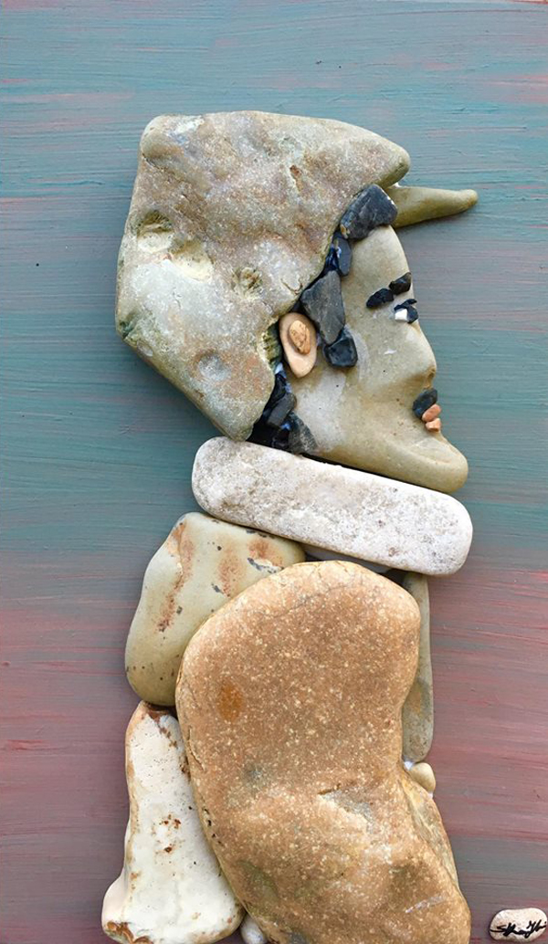 Creative art from stones find on the beach by Stefano Furlani