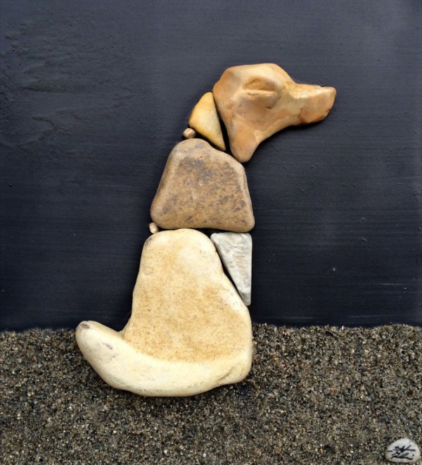 Creative art from stones find on the beach by Stefano Furlani